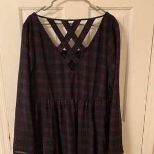 Torrid purple long sleeved skater dress